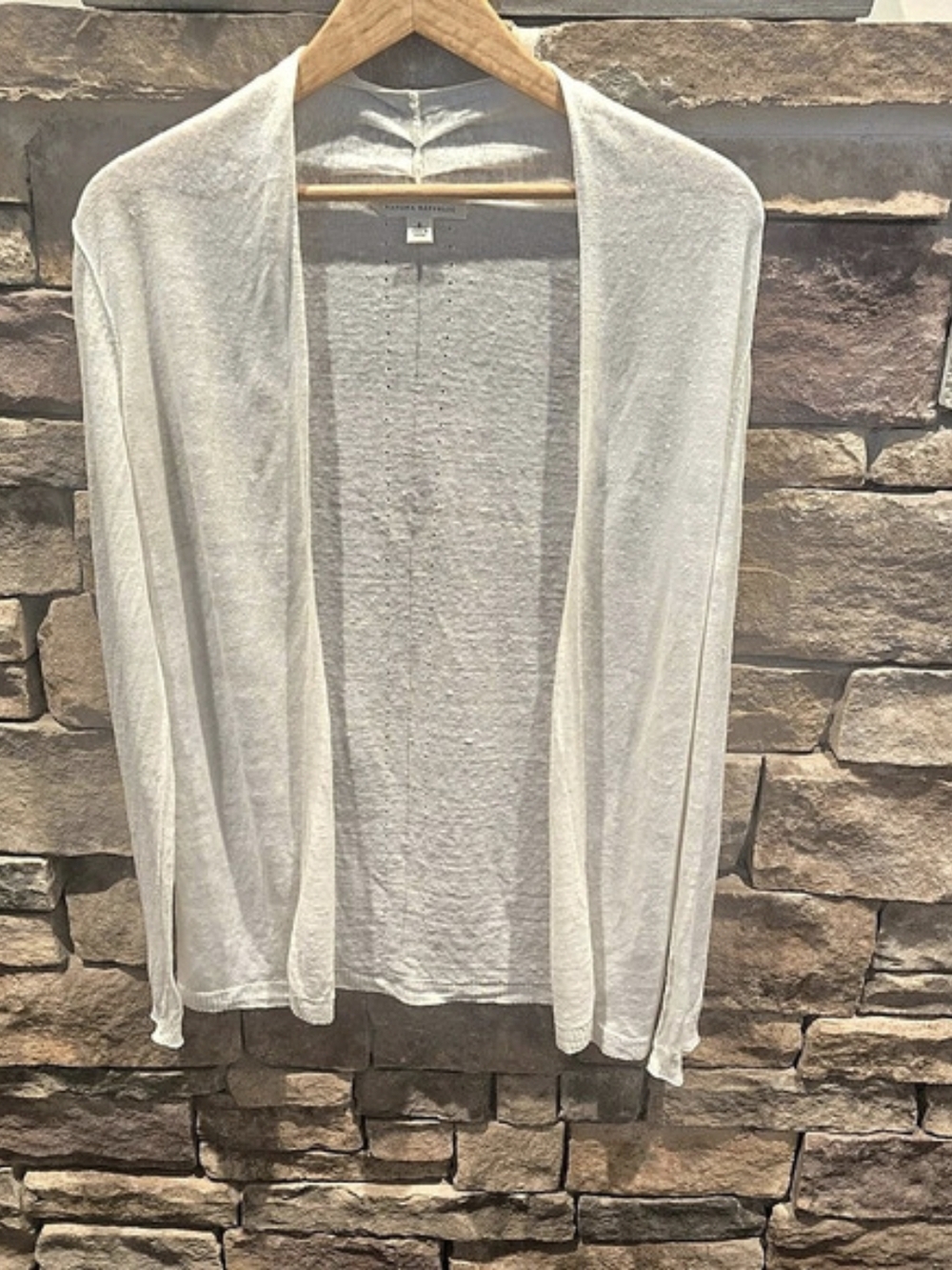 Banana Republic Open Front Linen Knit Cardigan Ivory White Size Small